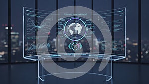 Futuristic Intelligent Operations Center with Predictive Analytics and Global Data